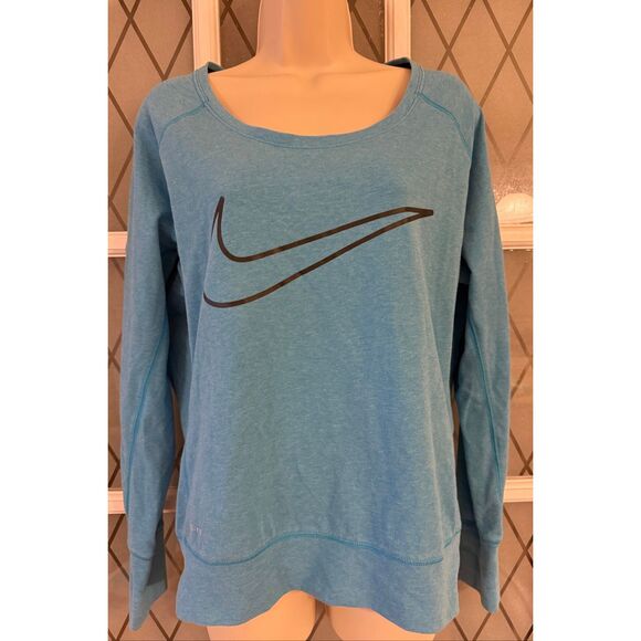 Nike Dri-fit Blue Pullover Sweatshirt Top Active Running Women's Size Small - Picture 2 of 8